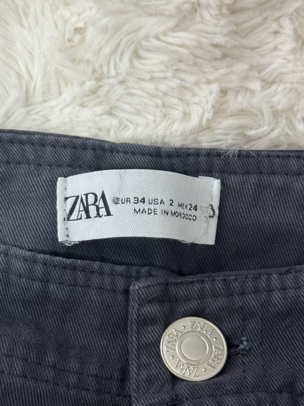Zara Dark Navy Cargo Pants with Patch Pockets - Picture 2 of 2